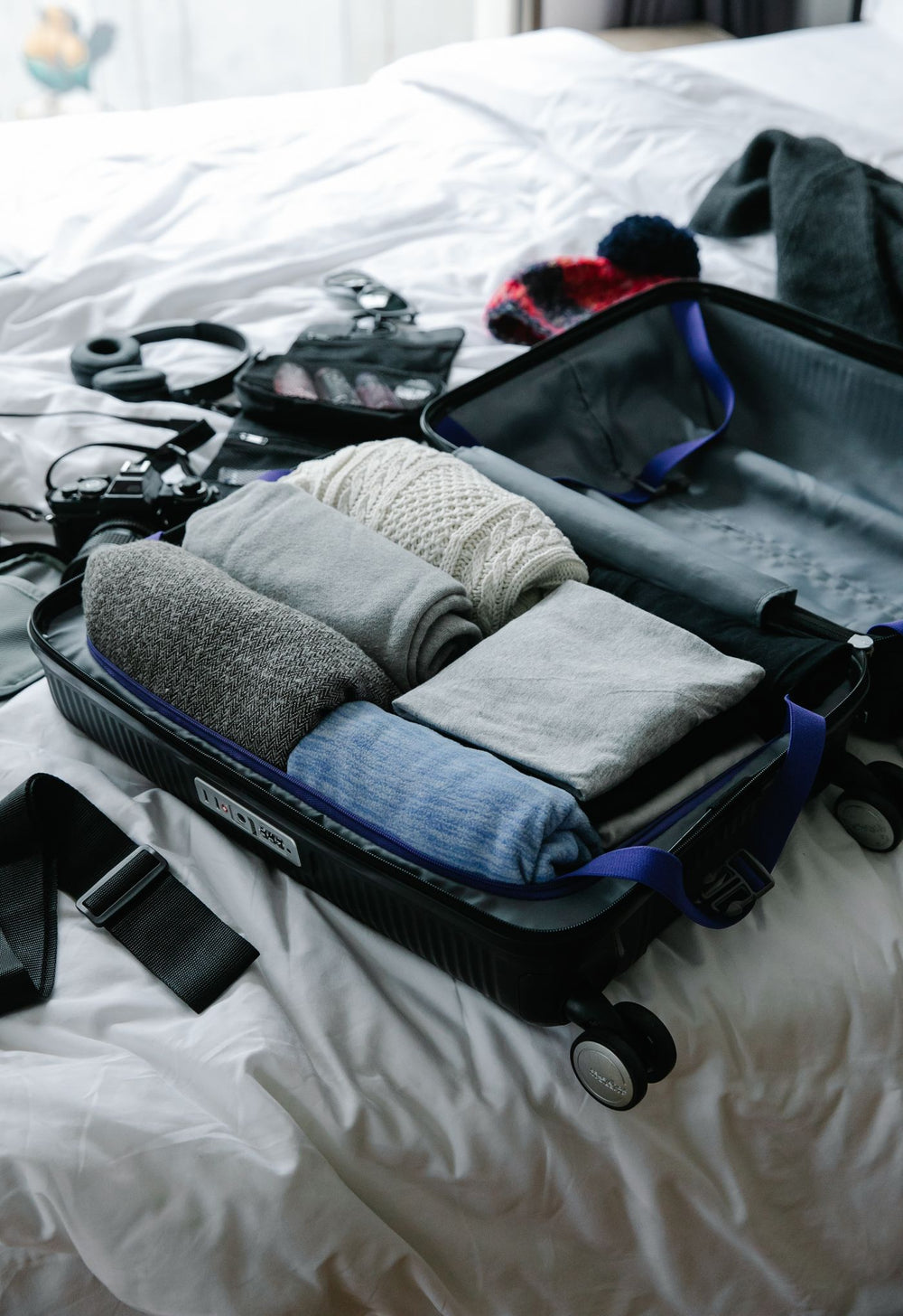 Neatly packed suitcase