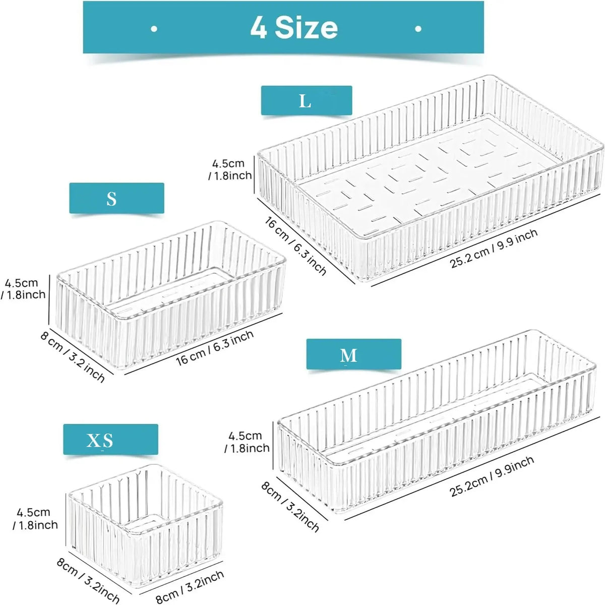 Clear drawer organiser set — view 6