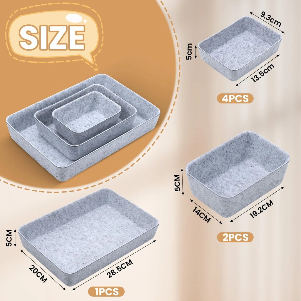 Felt drawer organiser, set of 7 — view 2