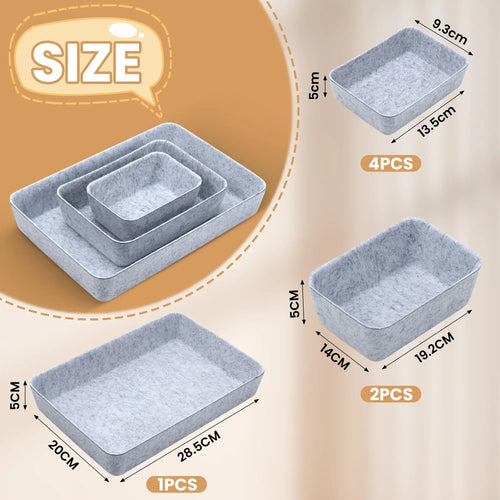Felt drawer organiser, set of 7 — view 2