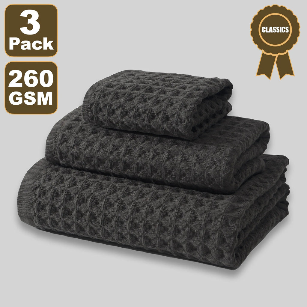 Soft waffle cotton towel folded