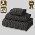Soft waffle cotton towel folded