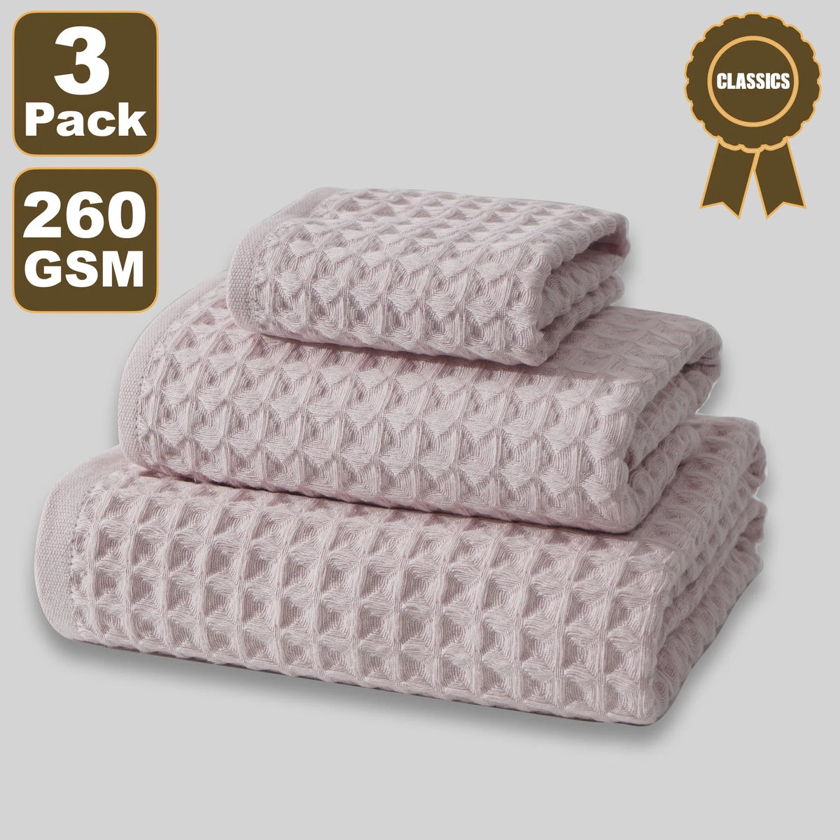 Waffle cotton towel set detail