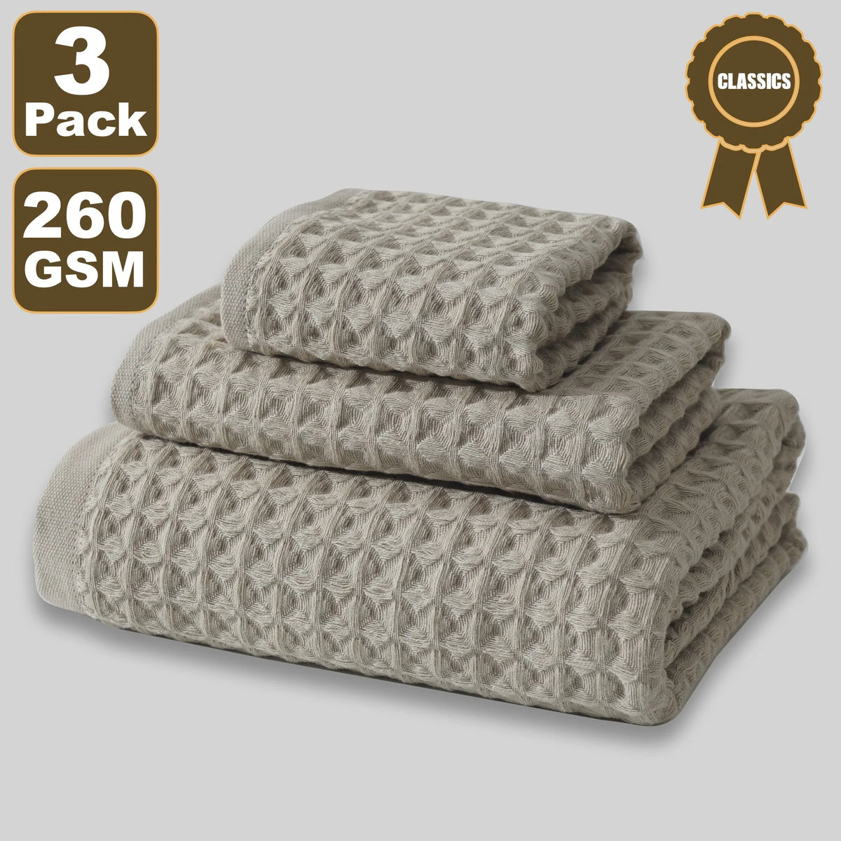 Waffle cotton towel set by London Greaty