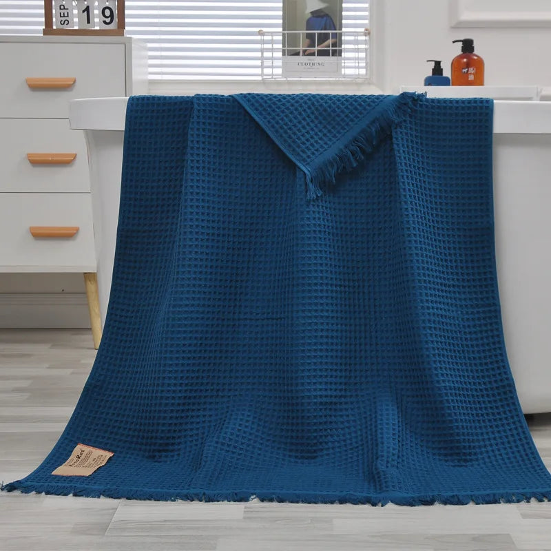 Waffle tassel bath towel, 90 x 180 cm — view 3