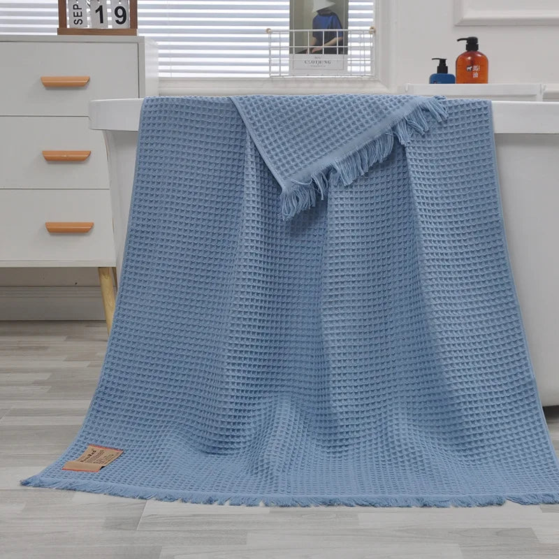 Waffle tassel bath towel, 90 x 180 cm — view 4