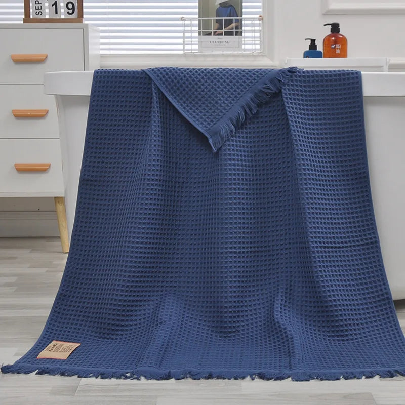 Waffle tassel bath towel, 90 x 180 cm — view 6