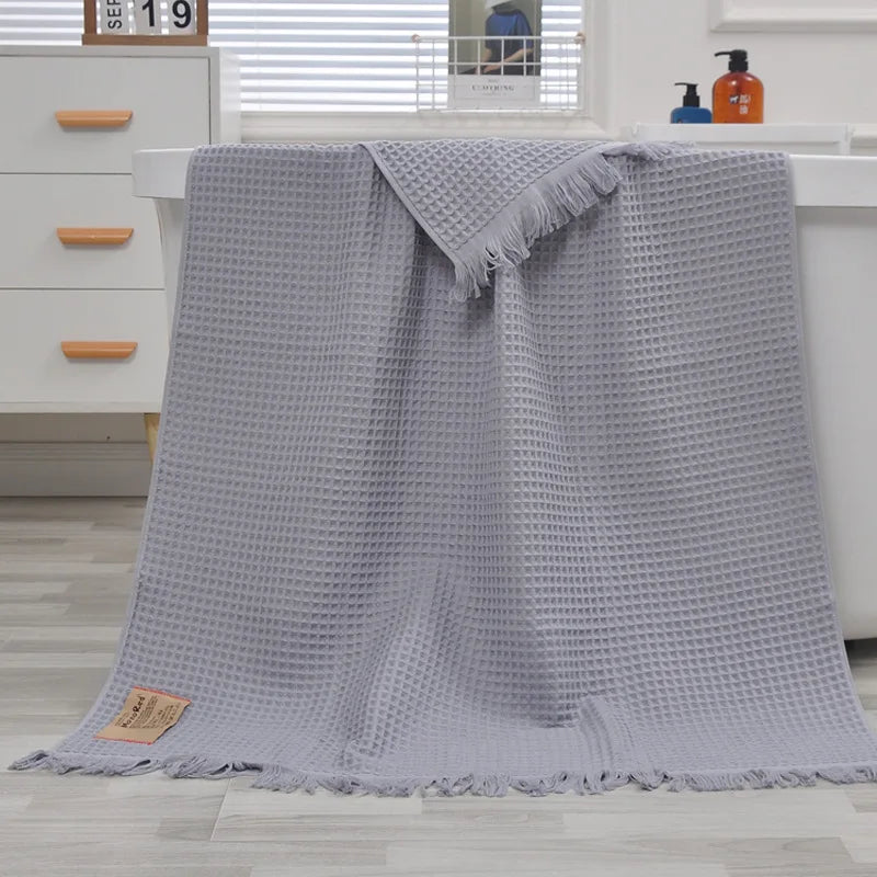 Waffle tassel bath towel, 90 x 180 cm — view 7